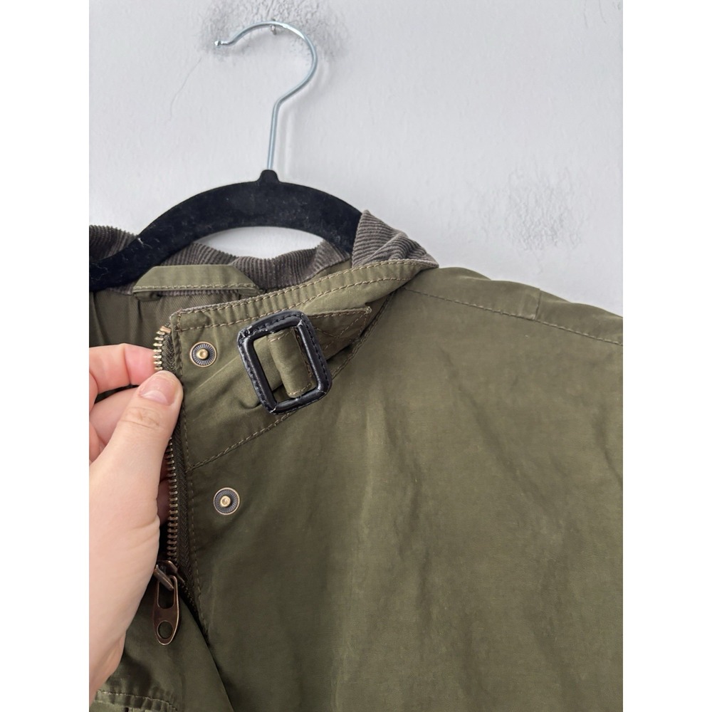 GAP Women's Green Full Zip Barn Jacket Chore Coat Corduroy Collar Size Medium - Picture 10 of 12